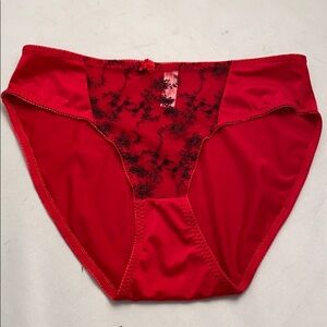 Body Embrace red and black full coverage nylon panty